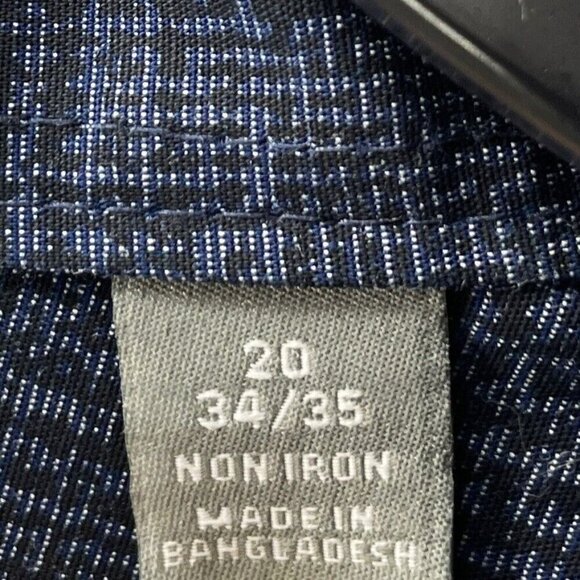 Michael Kors Button Up Shirt Mens 20 34/35 Blue Airsoft Stretch Long Sleeve - Picture 10 of 11